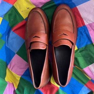 Ecco Brown Leather Loafers 39/8.5 EUC